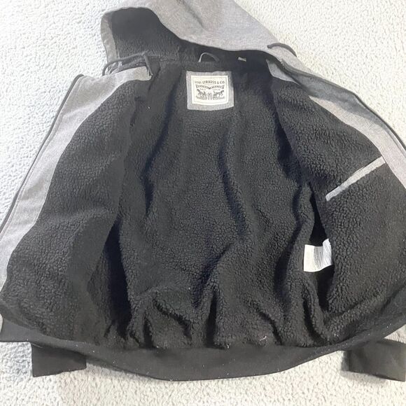 LEVIS Jacket Mens Medium Gray Sherpa Lined Hooded Coat Workwear‎ Outdoors - Picture 2 of 7